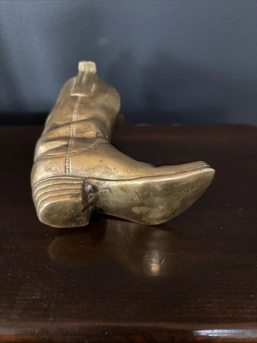 Vintage Pair of Brass Cowboy Boots Andrea by Sadek Western Rustic Decor 4” Tall